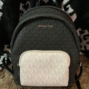 Michael Kors Black and White Backpack
